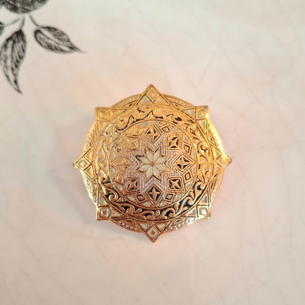 Vintage Spanish Damascene Toledo Brooch
